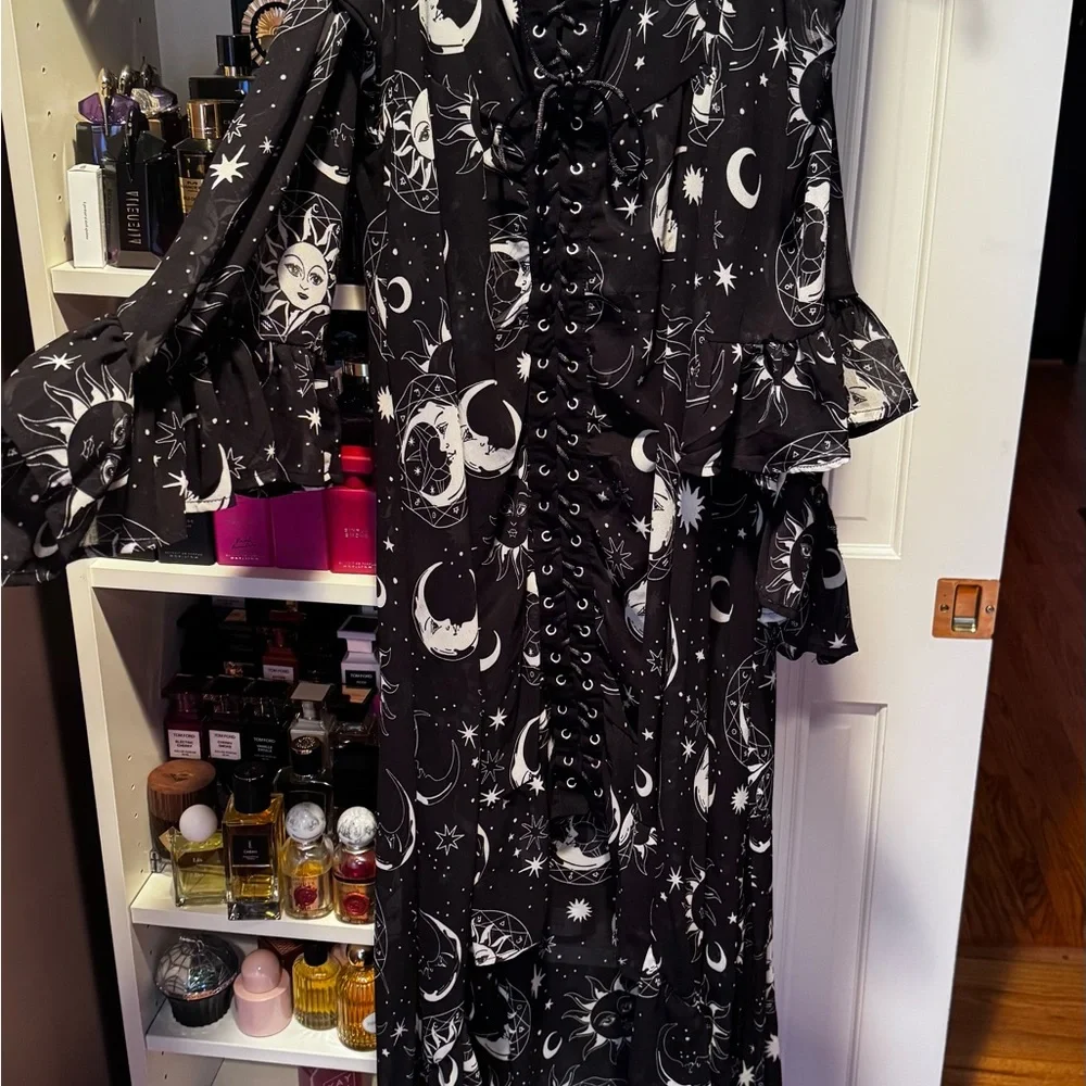 Killstar whimsigoth Black and White Celestial Dress - Picture 4 of 4